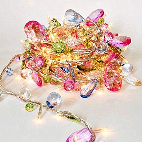 Boho Bohemian Festival Gem Crystal-Cut String Lights Teepee Tent Wall Dorm Room - Picture 3 of 5